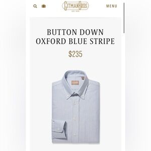 Gitman Brothers Oxford Blue Stripe Button Down